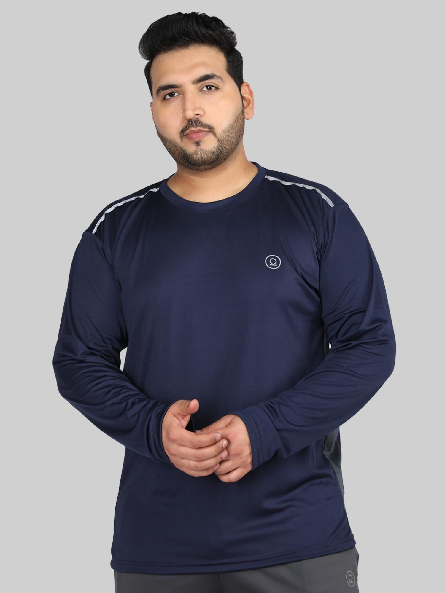 navy blue men full sleeve t-shirt