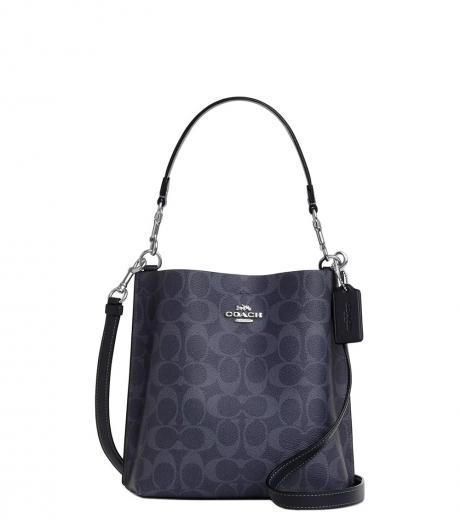 navy blue mollie mini bucket bag