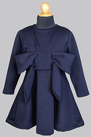 navy blue neoprene dress for girls