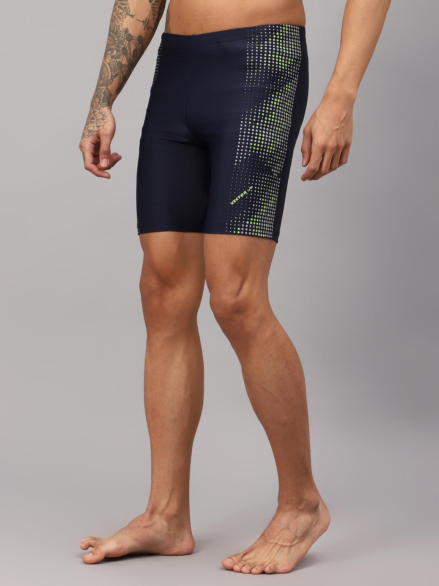 navy blue omcs-344 mens printed compression shorts