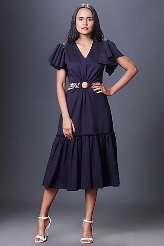 navy blue ponte roma dress