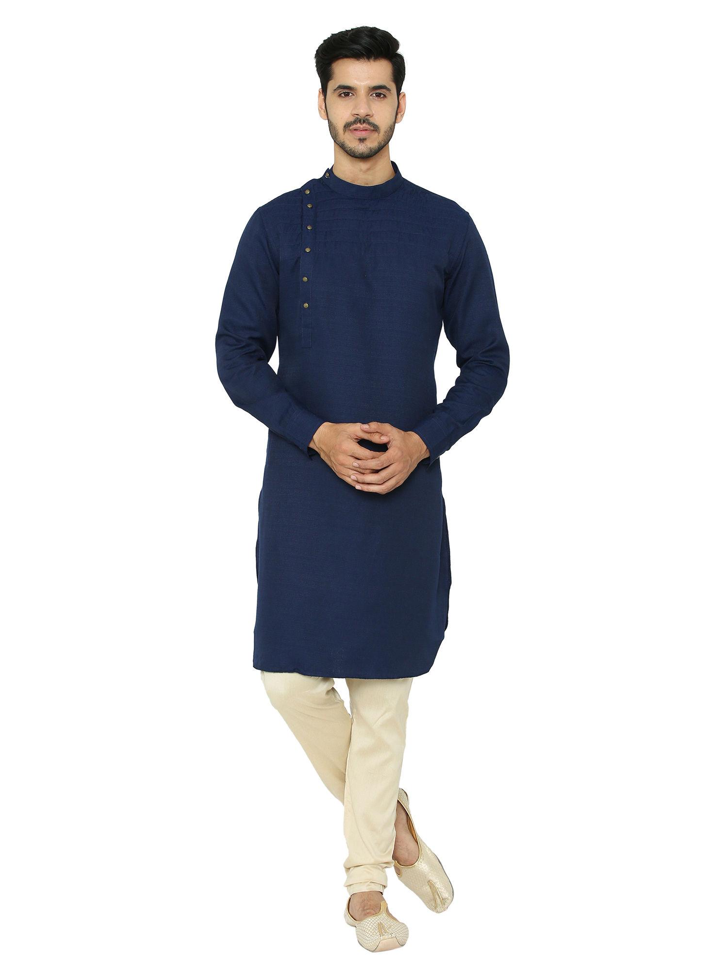 navy blue printed kurta