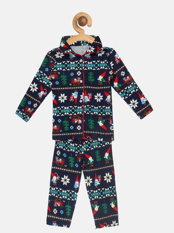 navy blue printed pyjama (set of 2)