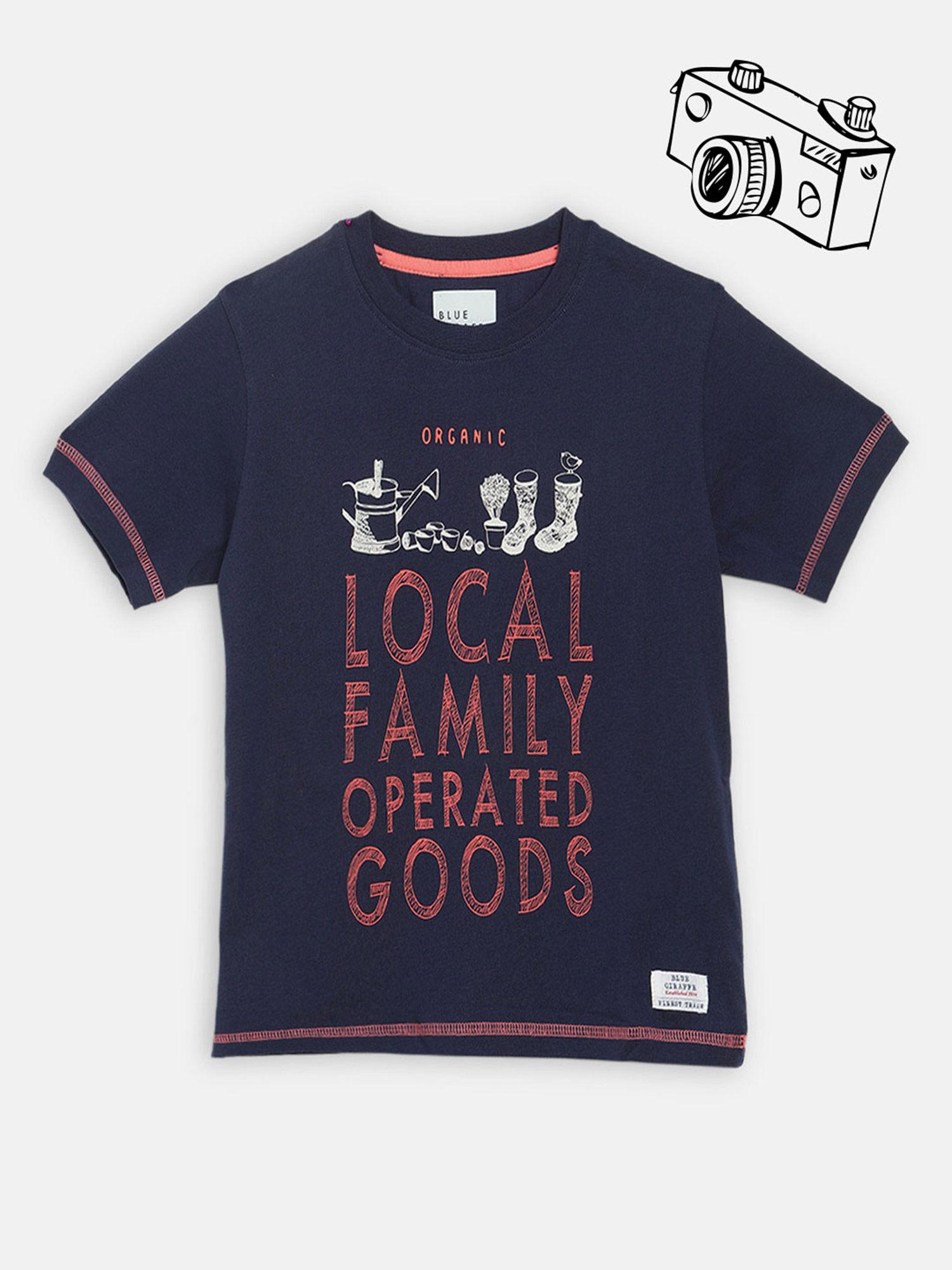 navy blue printed t-shirt