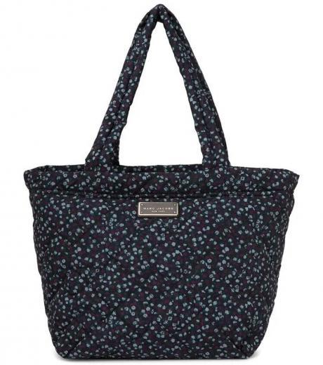 navy blue quilted large tote