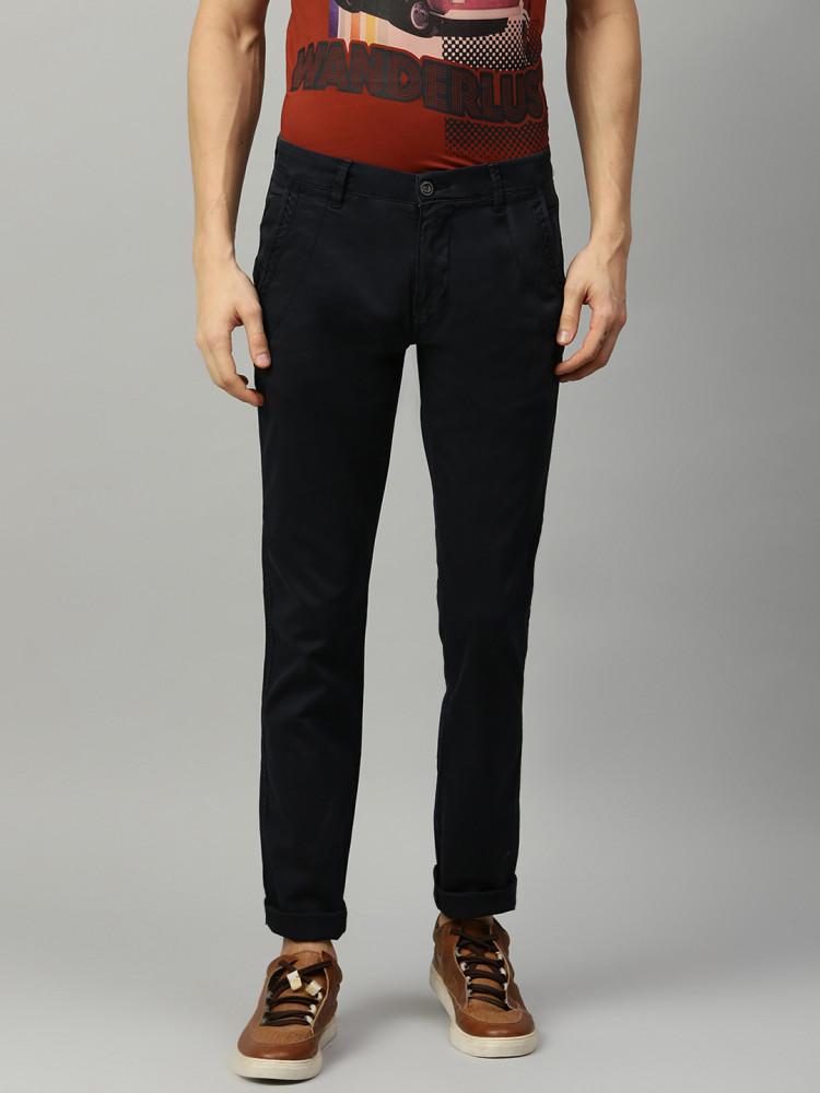 navy blue regular fit chinos