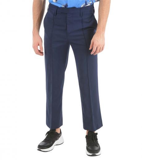 navy blue regular fit pants