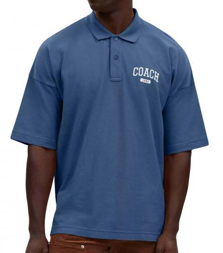 navy blue relaxed logo polo