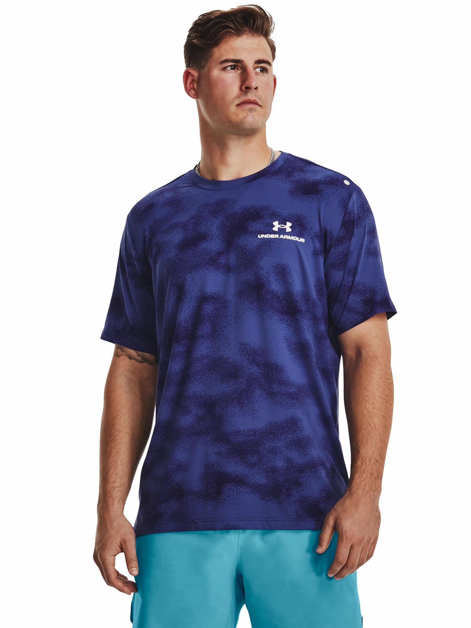 navy blue rush energy print short sleeve t-shirt