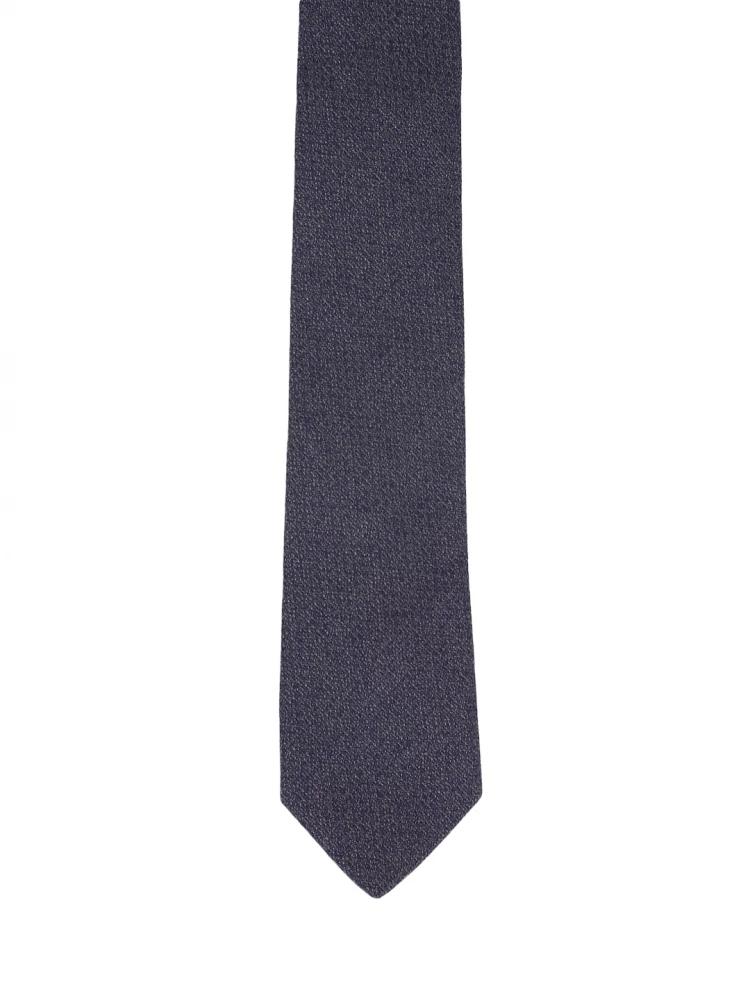 navy blue self-design tie