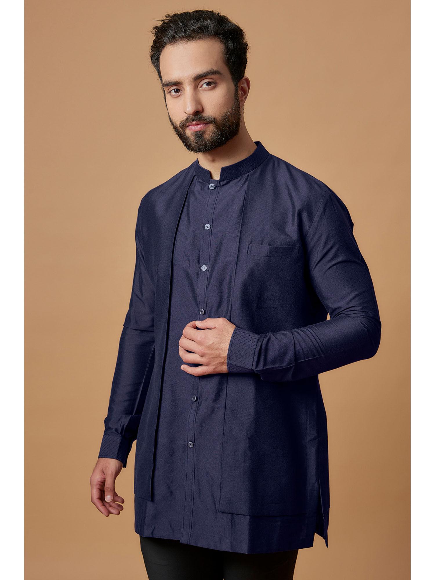 navy blue shivansh shirt kurta