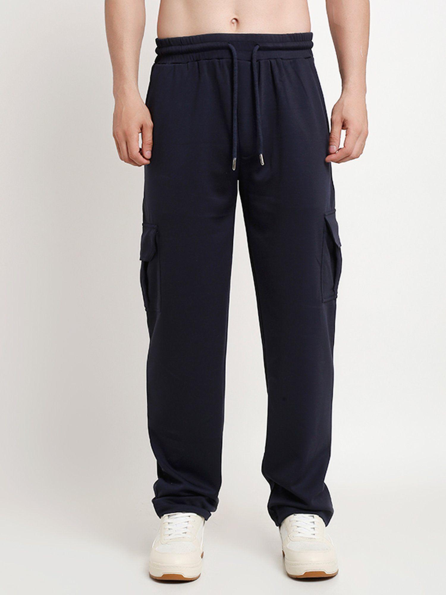 navy blue slim fit cargo pants