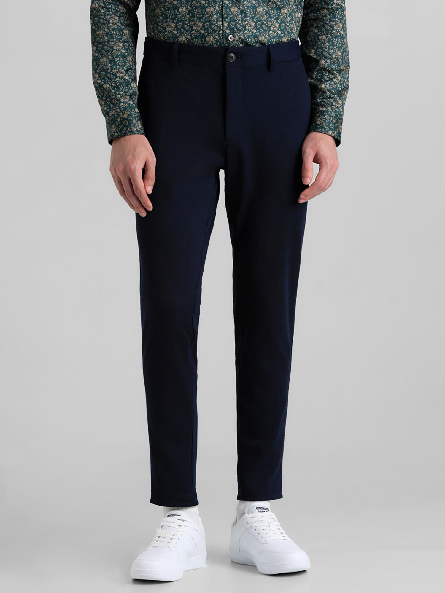 navy blue slim fit pants