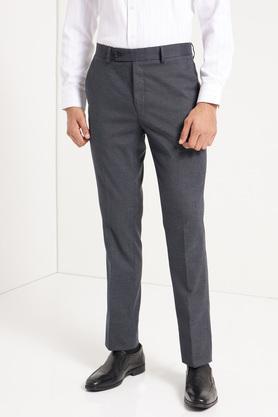 navy blue slim fit stretch formal pants - navy