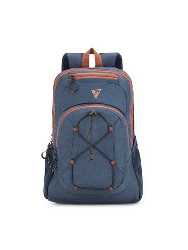 navy blue slub laptop backpack