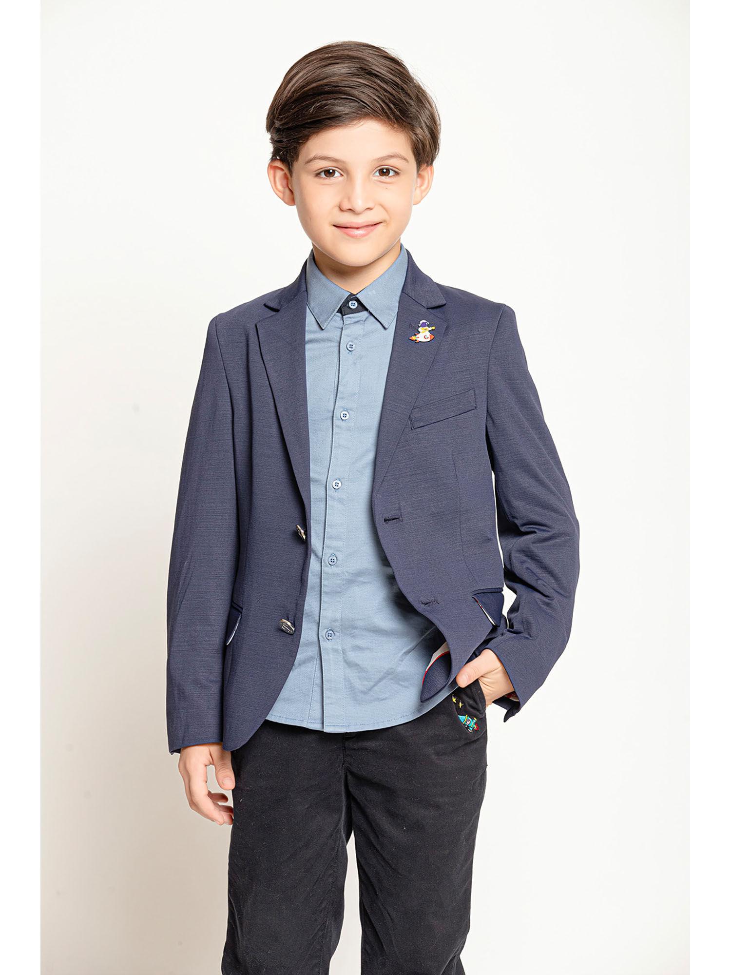 navy blue solid blazer