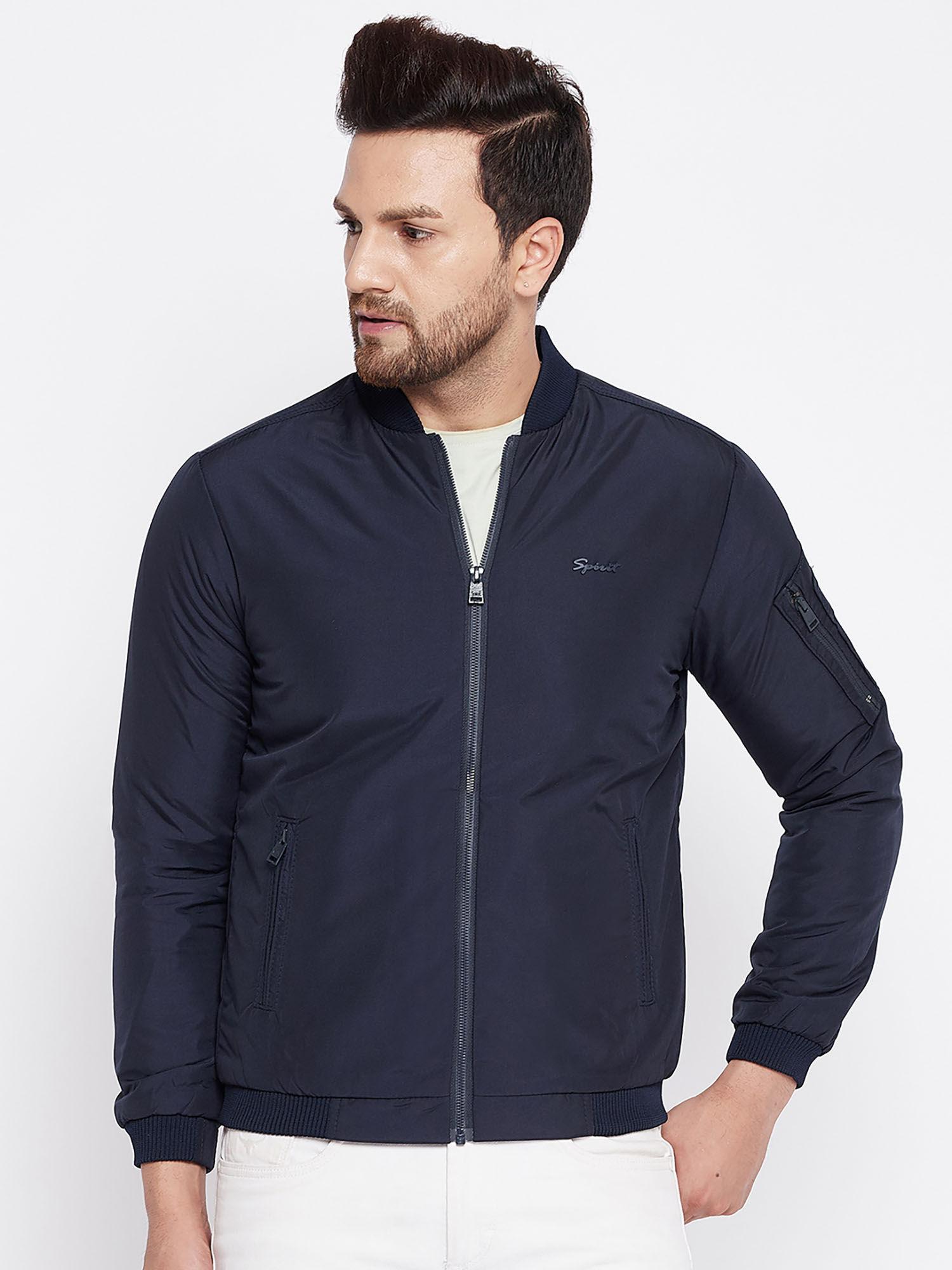 navy blue solid full sleeve jackets