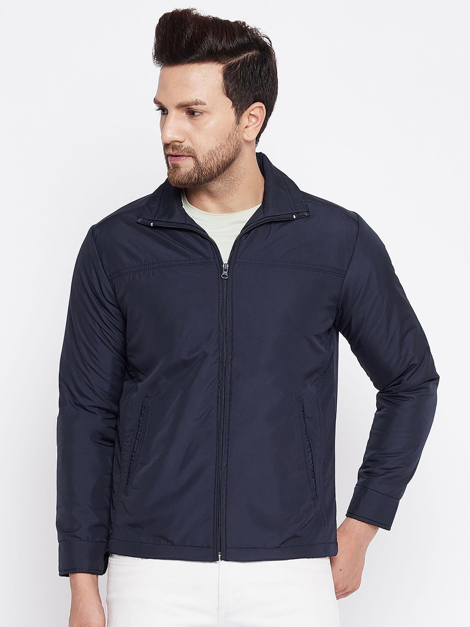 navy blue solid full sleeve jackets