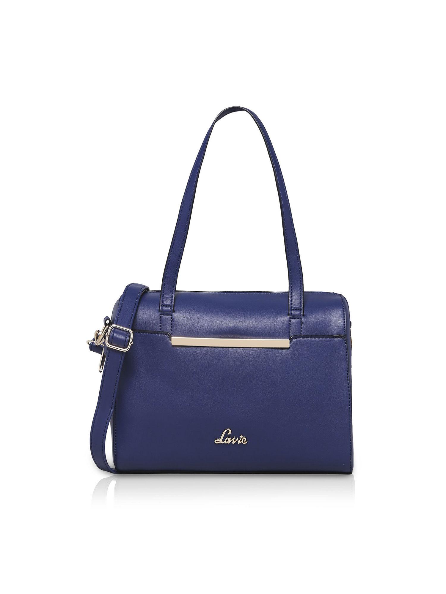 navy blue solid handbags