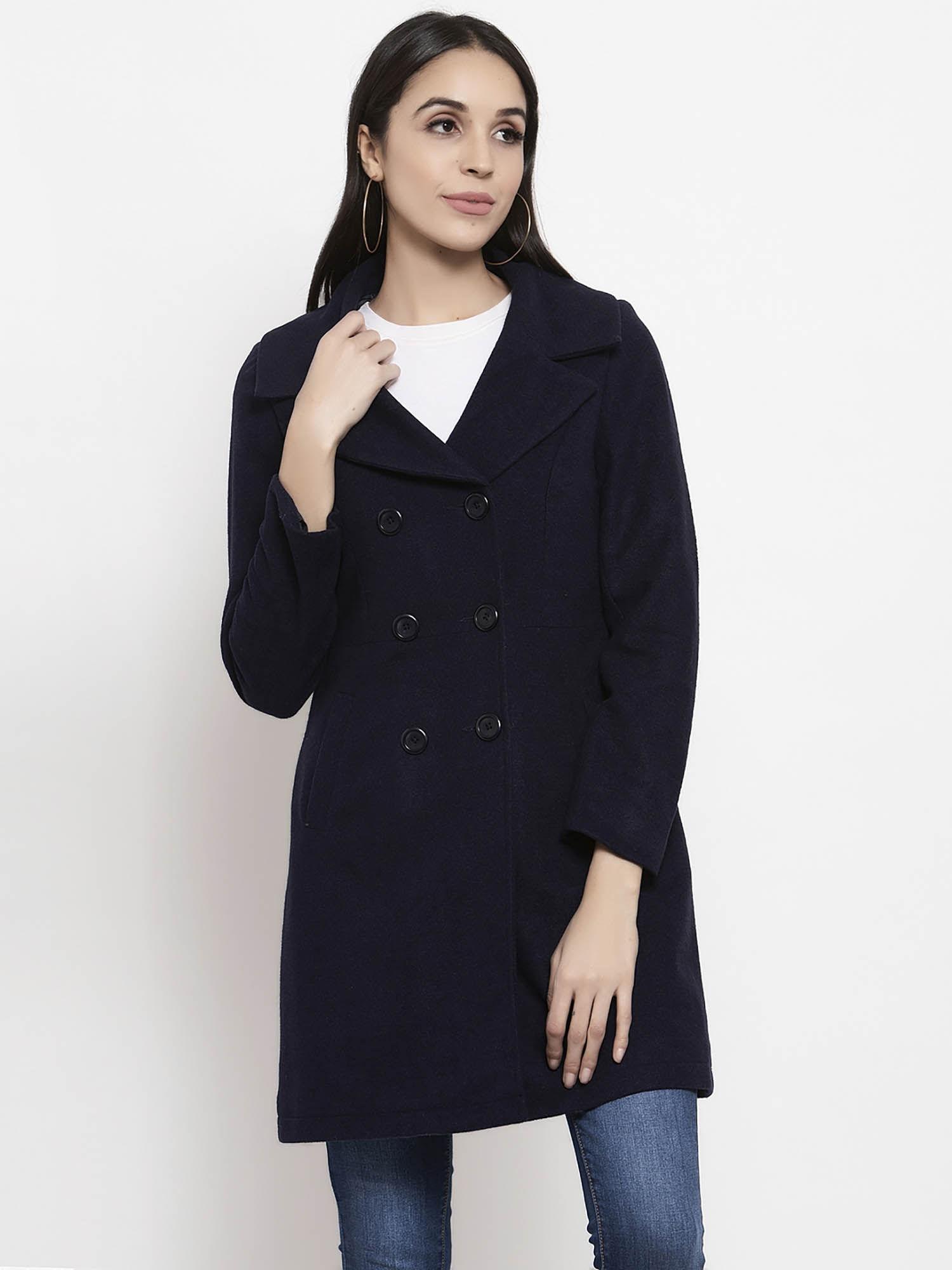 navy blue solid jacket