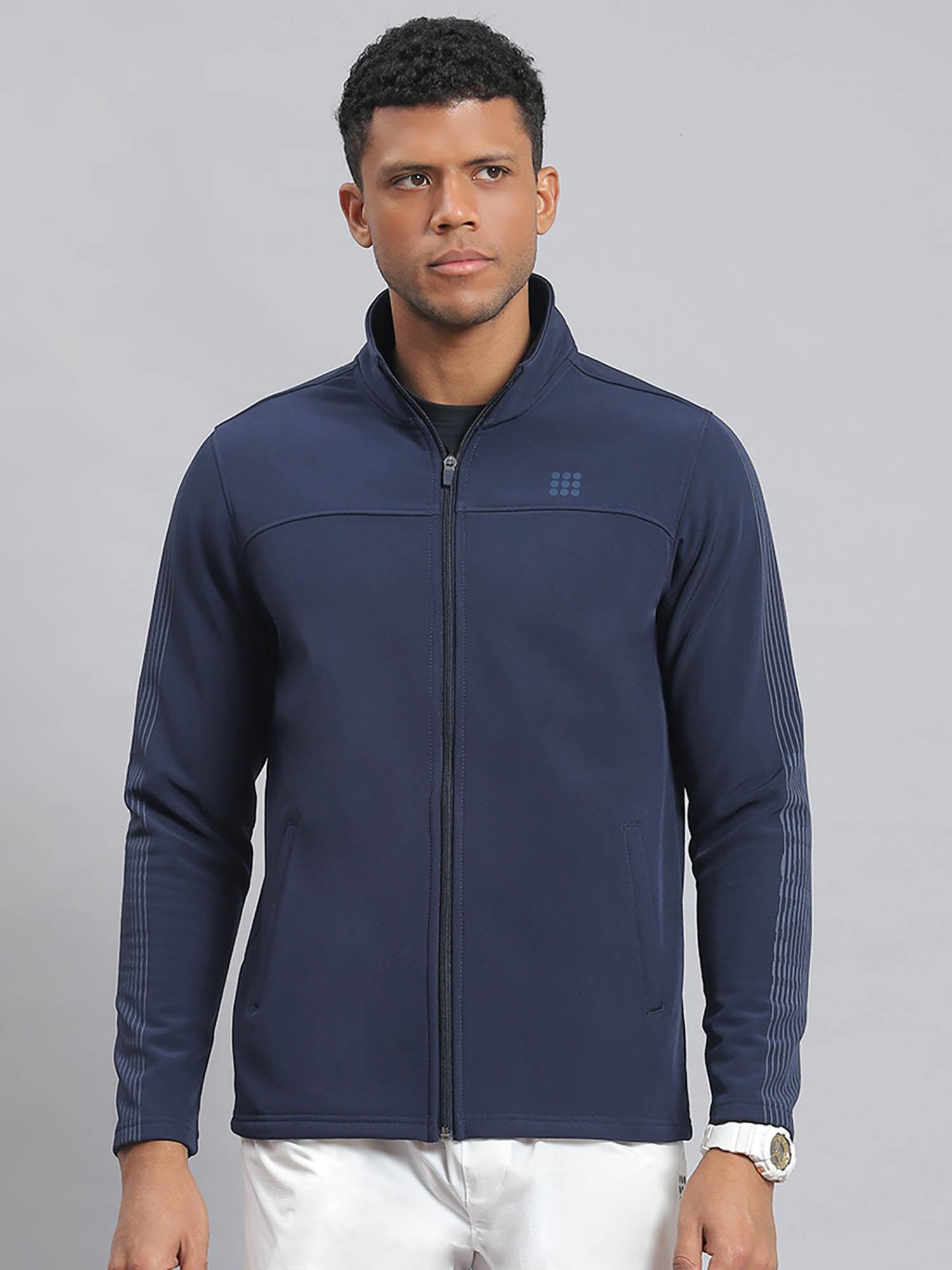 navy blue solid jacket