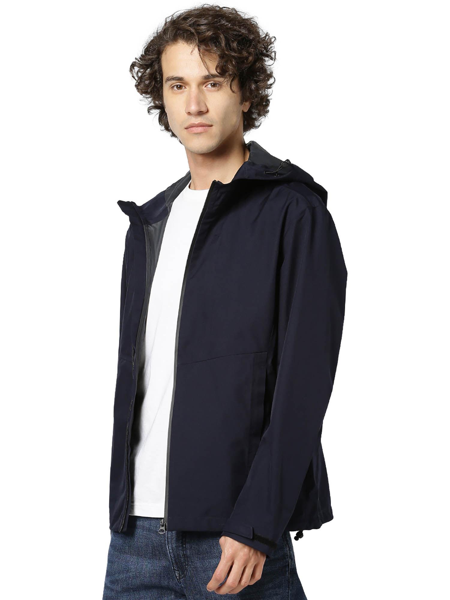 navy blue solid jacket