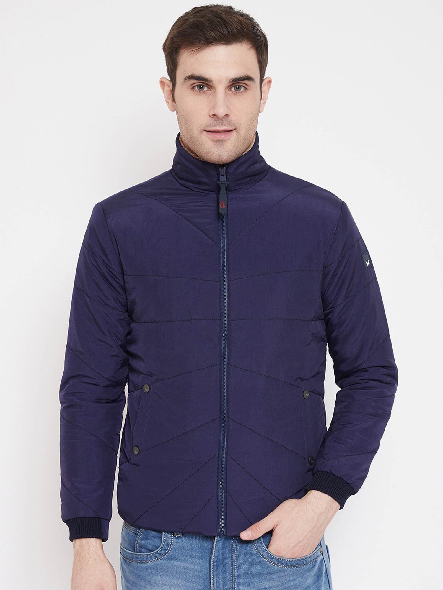 navy blue solid jacket