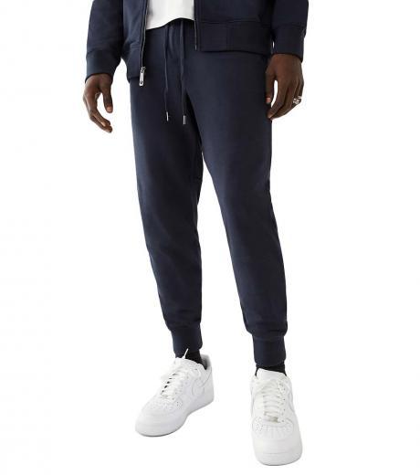navy blue solid jogger sweatpants
