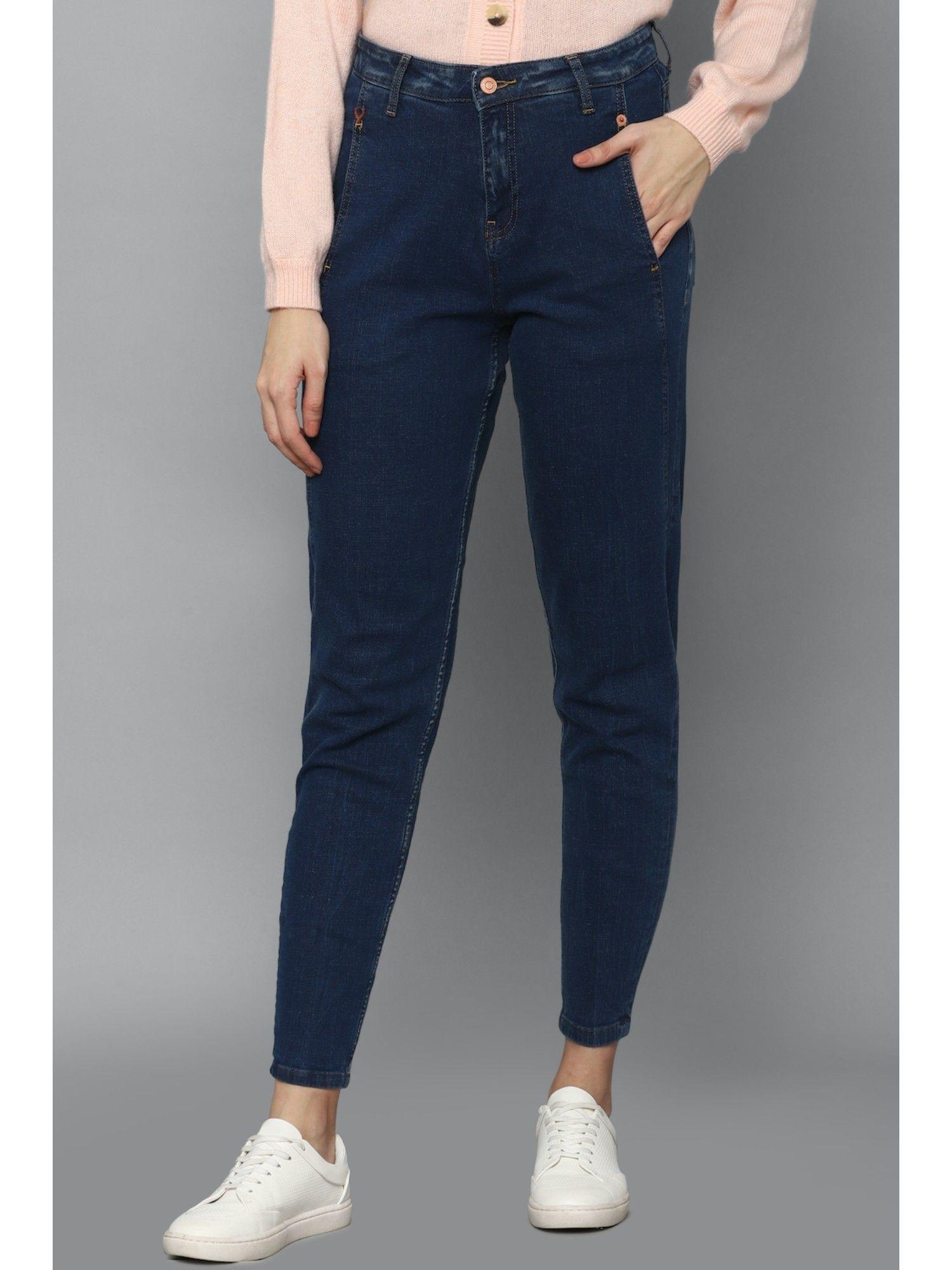 navy blue solid-plain bottoms pants and trousers