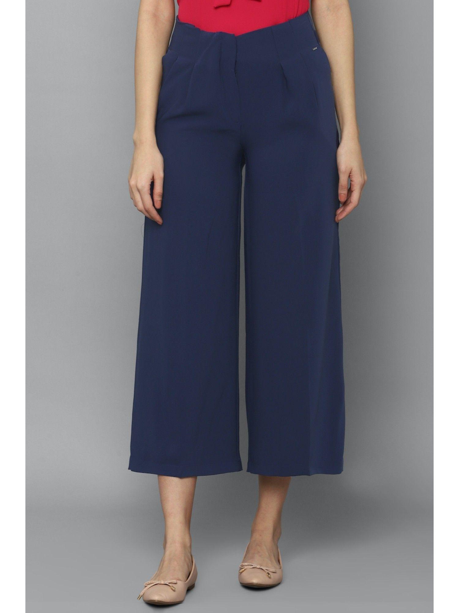 navy blue solid-plain bottoms pants and trousers