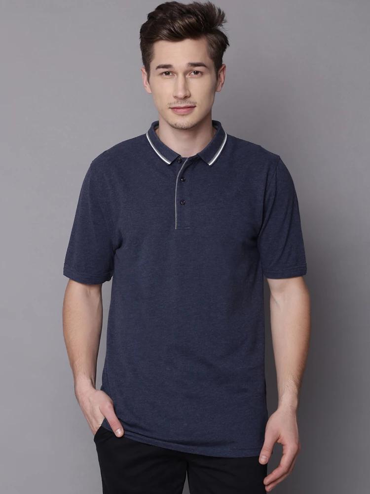 navy blue solid polo tshirt