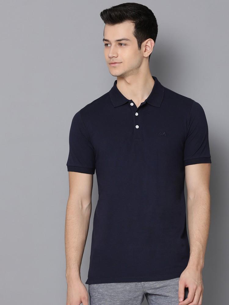 navy blue solid polo