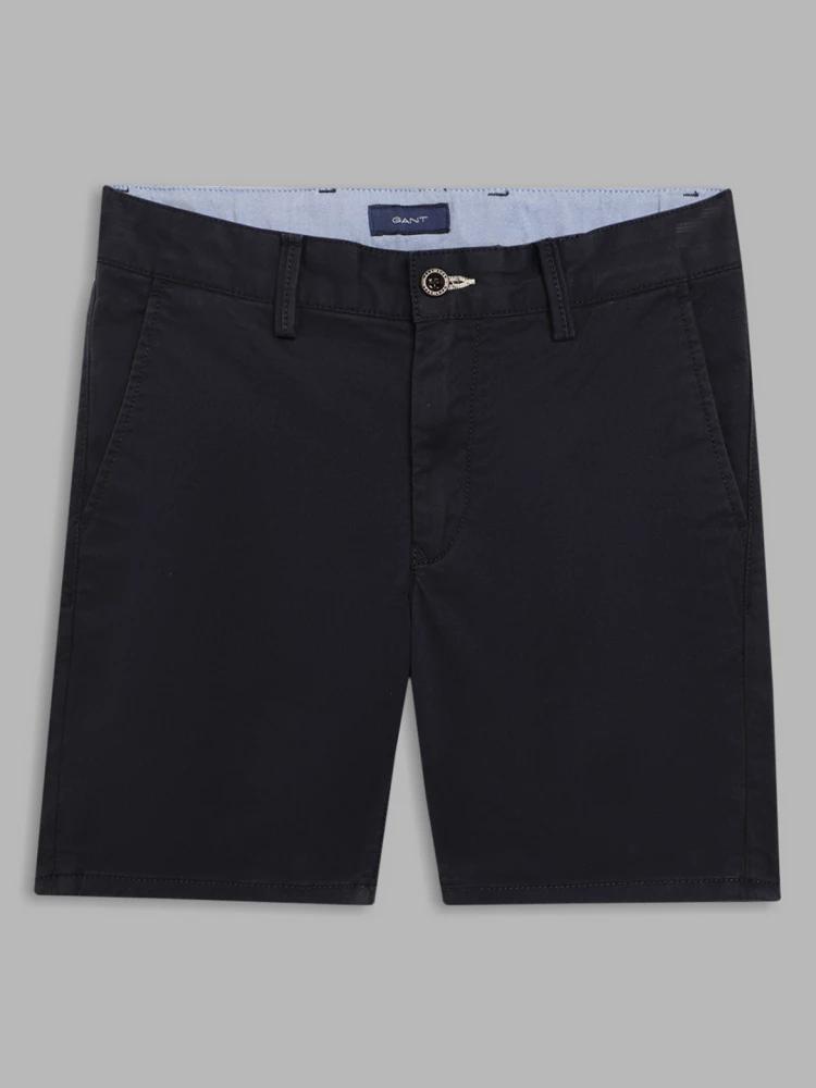 navy blue solid regular fit shorts