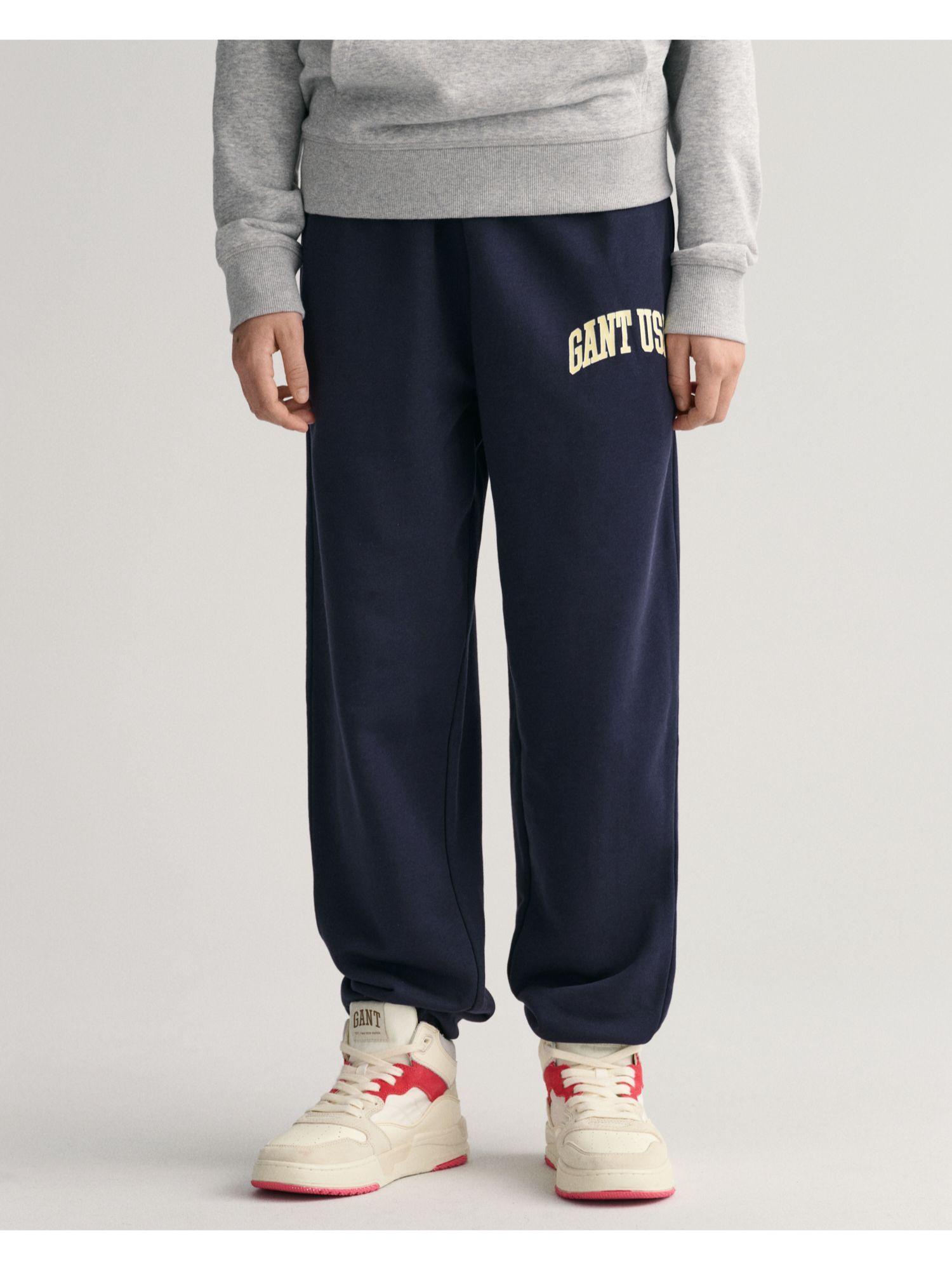 navy blue solid relaxed fit joggers
