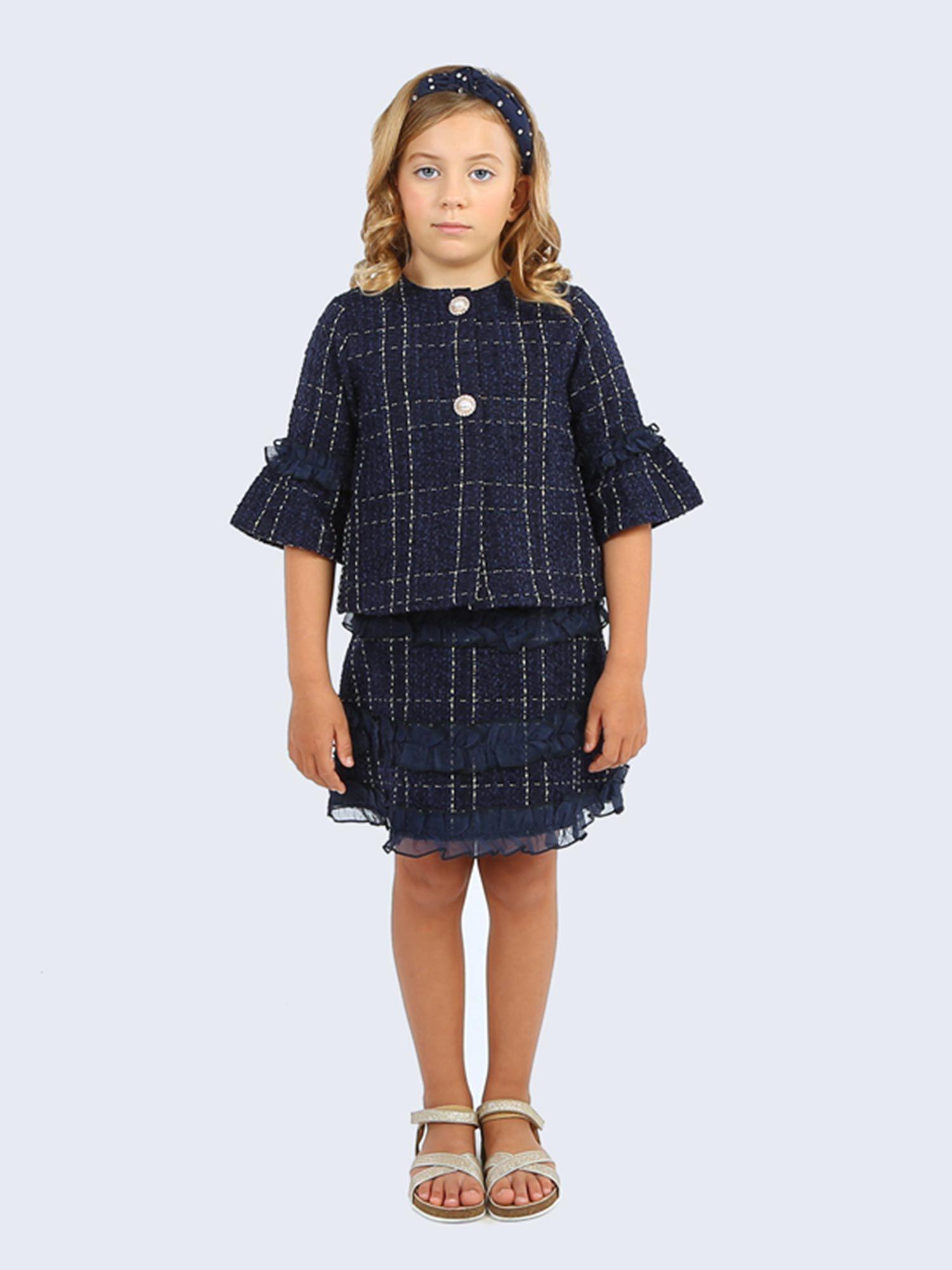 navy blue solid skirt