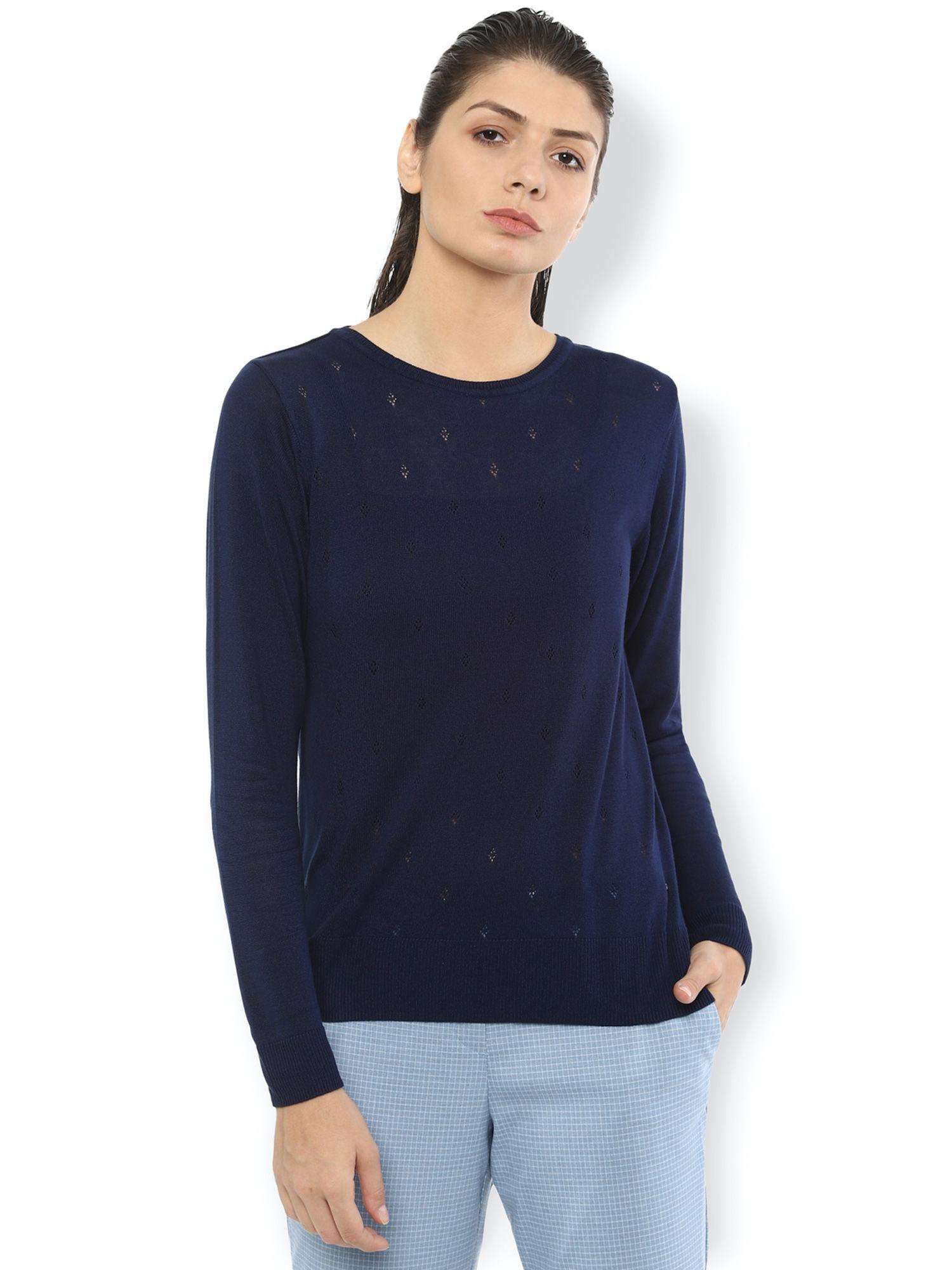 navy blue solid sweater