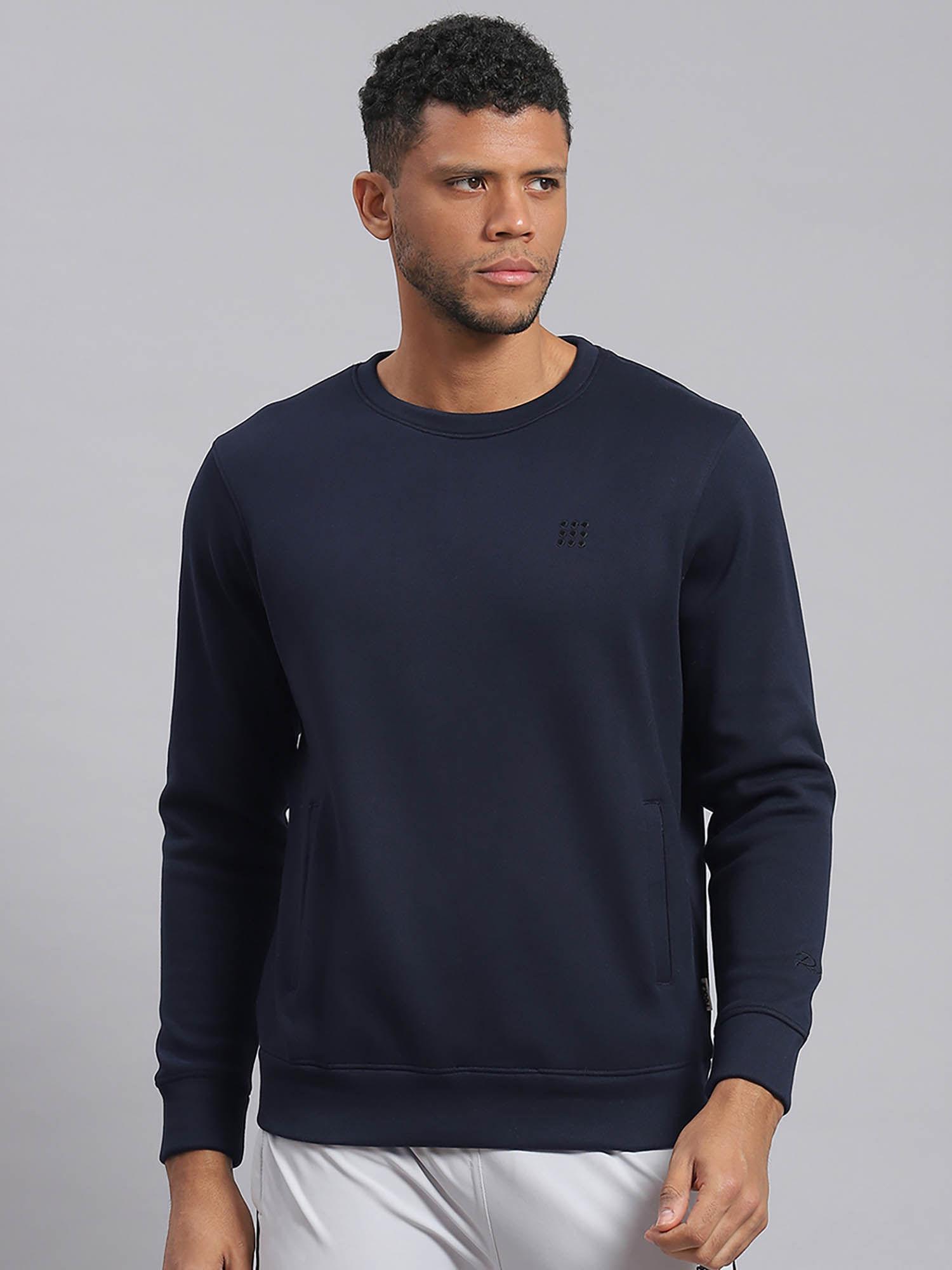 navy blue solid sweatshirt