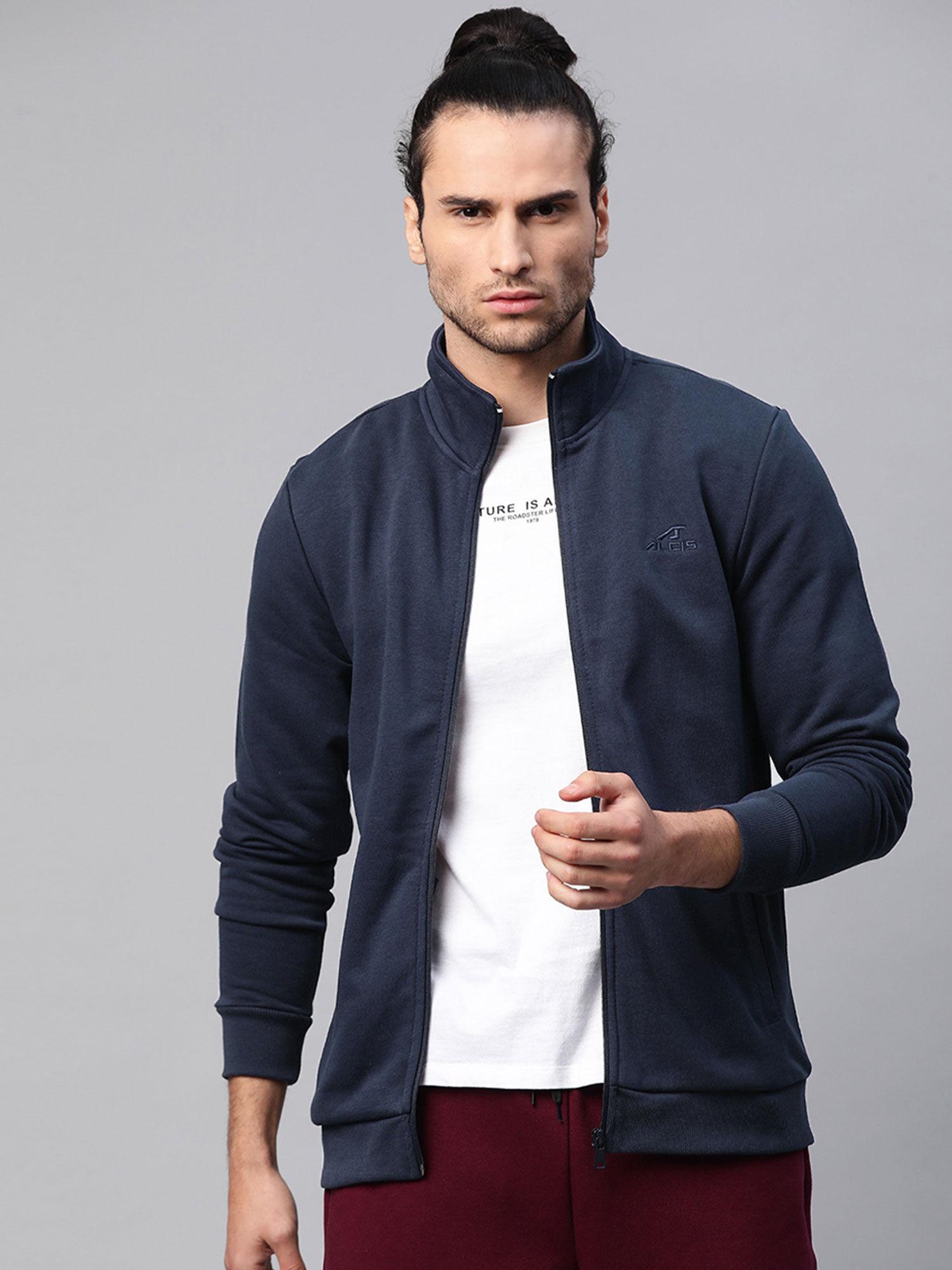 navy blue solid sweatshirt