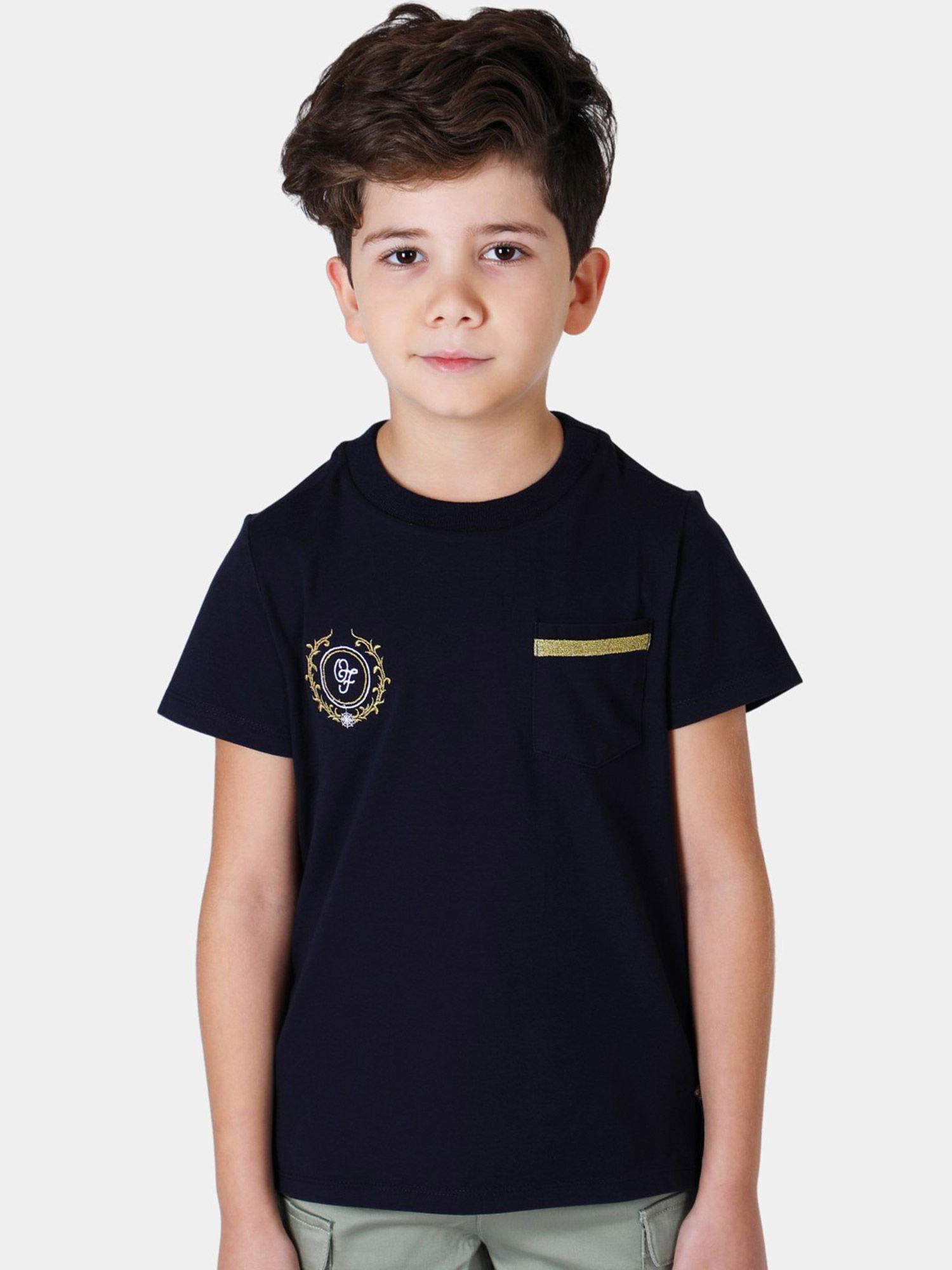 navy blue solid t-shirt
