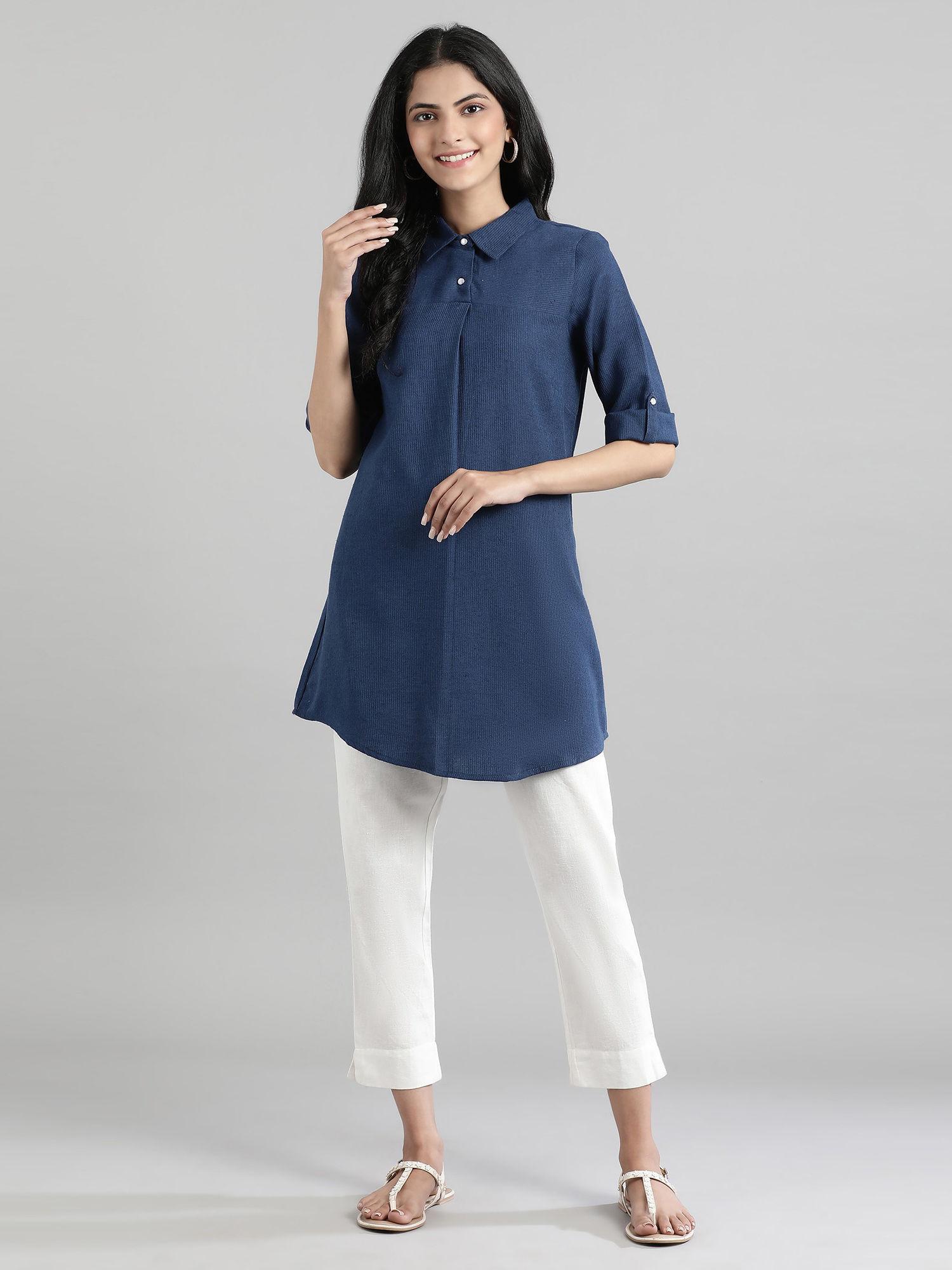 navy blue solid tunic