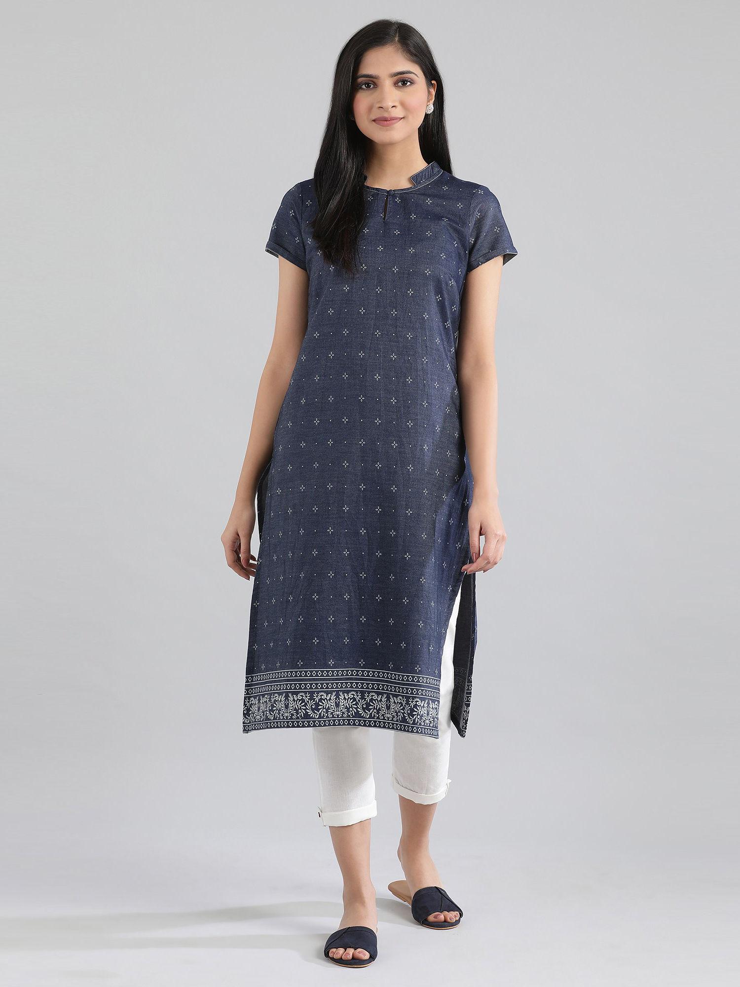 navy blue solid tunic