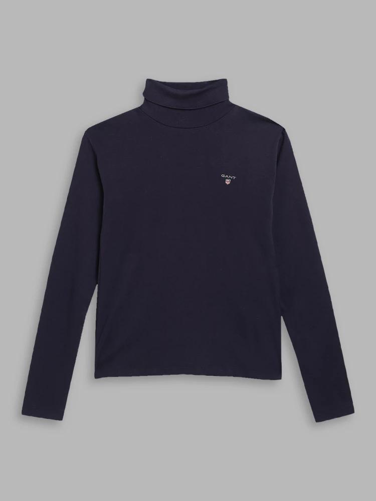 navy blue solid turtle neck sweater