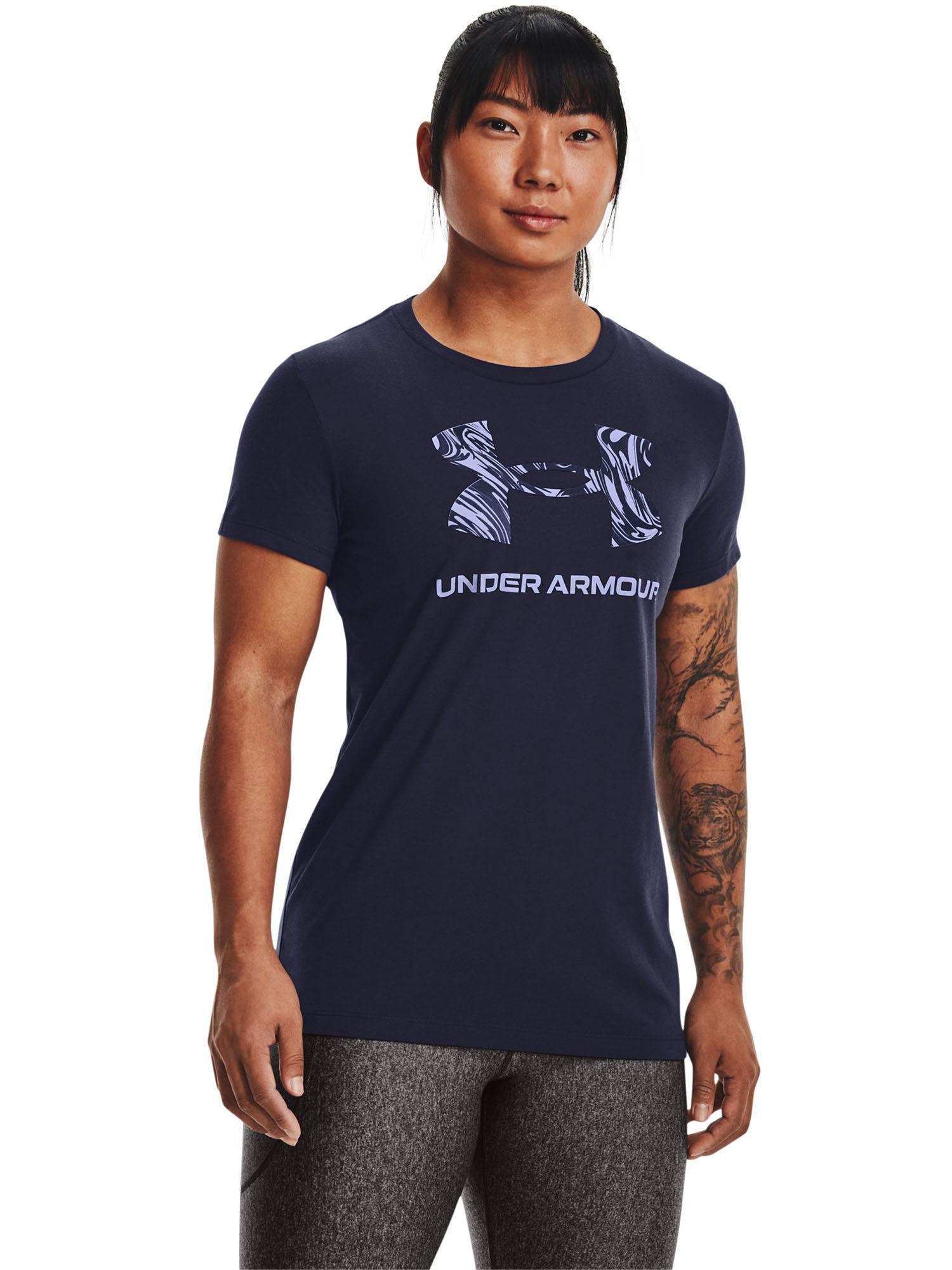 navy blue sportstyle logo short sleeve t-shirt