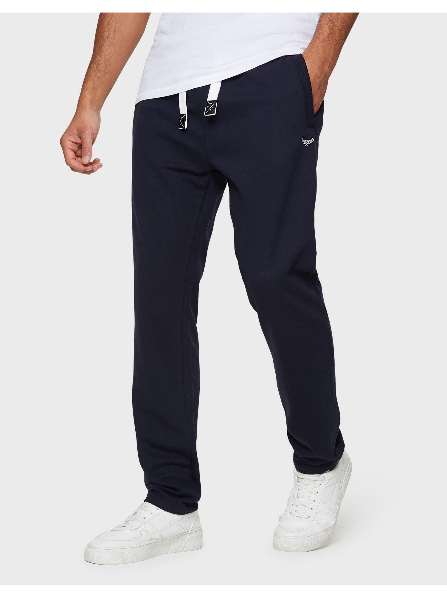 navy blue straight leg joggers