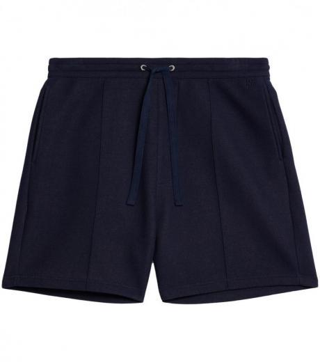 navy blue straight leg trackshorts