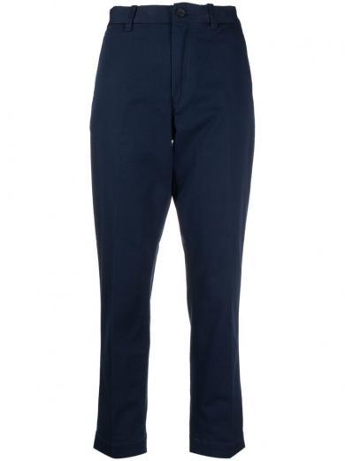 navy blue stretch twill trousers