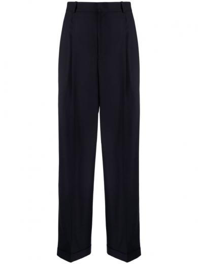 navy blue stretch twill trousers