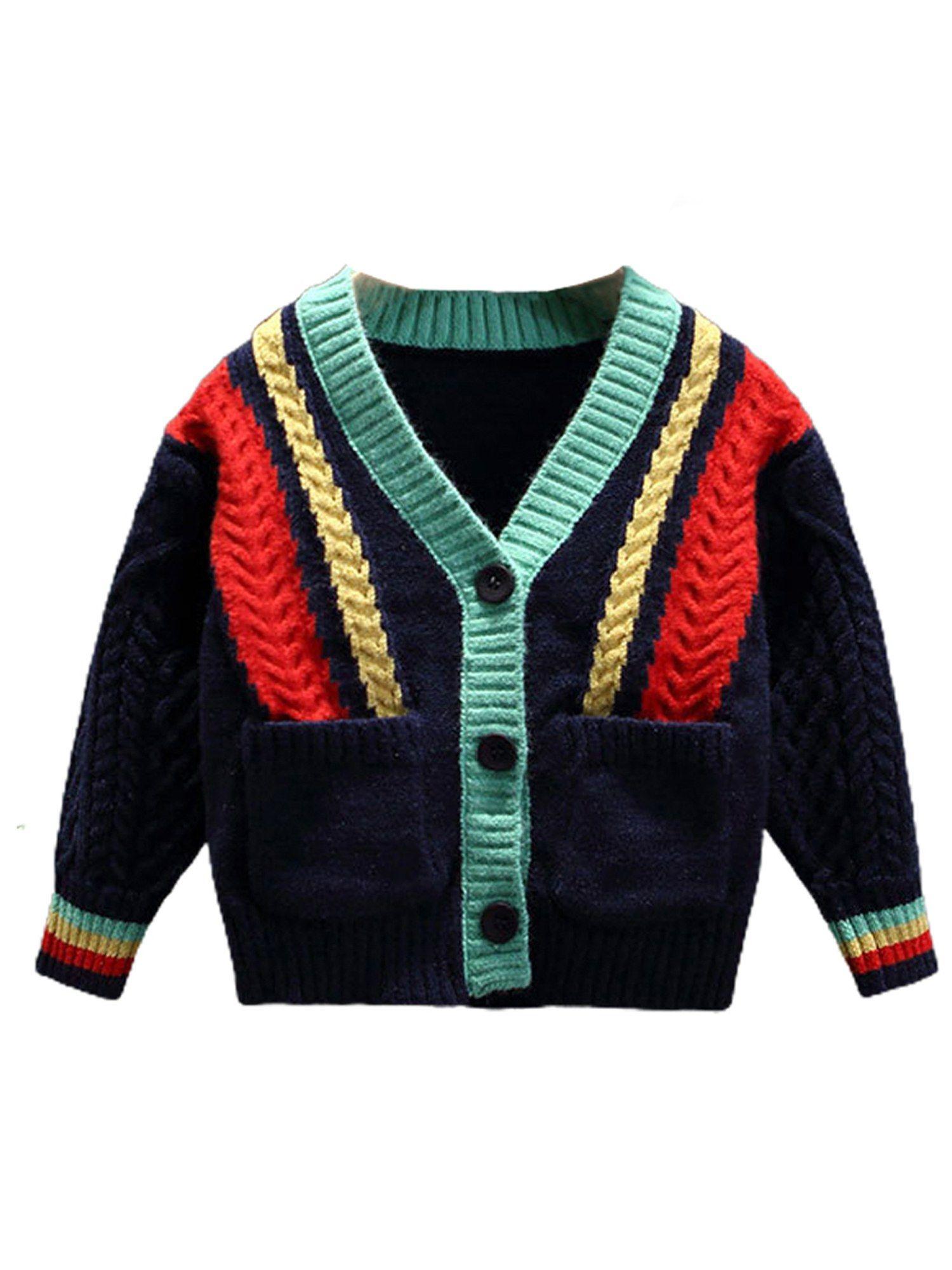 navy blue striking bold stripes cardigan sweater v neck front button