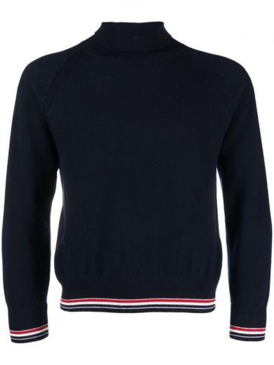 navy blue stripe detail sweater