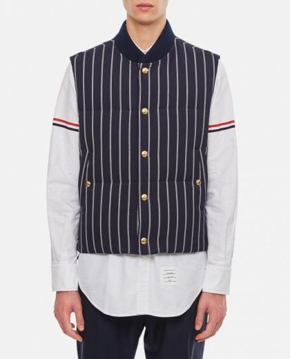 navy blue striped vest